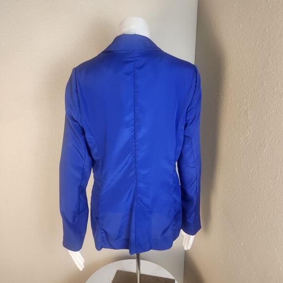Dana Buchman Lightweight Single Button Blue Blazer Jacket, Size 8 - Picture 4 of 6
